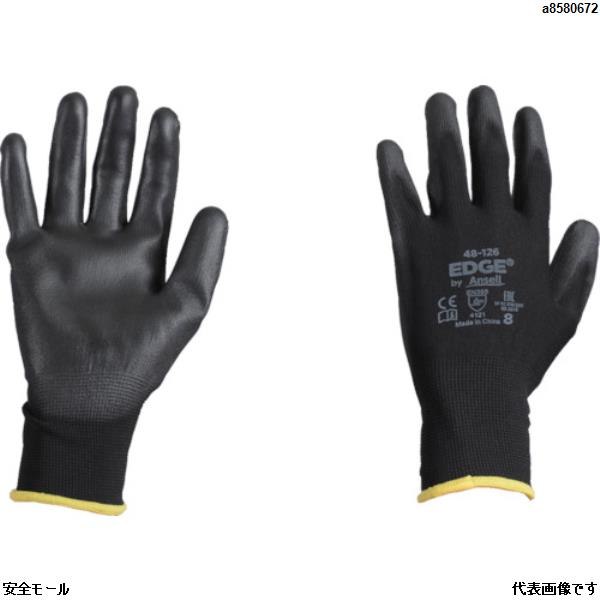 アンセル ウレタン背抜手袋 エッジ 48-126 ブラック XLサイズ　4812610　1双|保護具|工業用副資材A