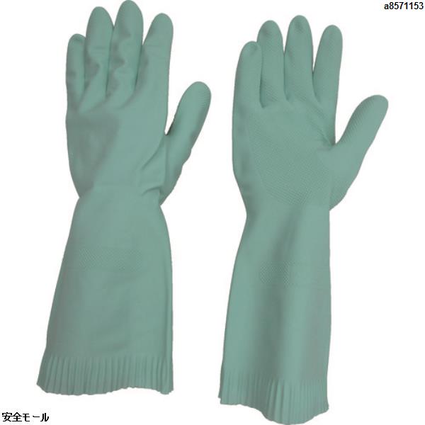 トワロン 天然ゴム手袋 トワローブ天然ゴムあつ手 グリーン L　200GL　1双|保護具|工業用副資材A