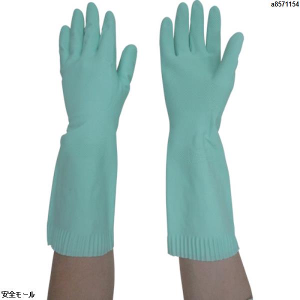 トワロン 天然ゴム手袋 トワローブ天然ゴムあつ手 グリーン M　200GM　1双|保護具|工業用副資材A