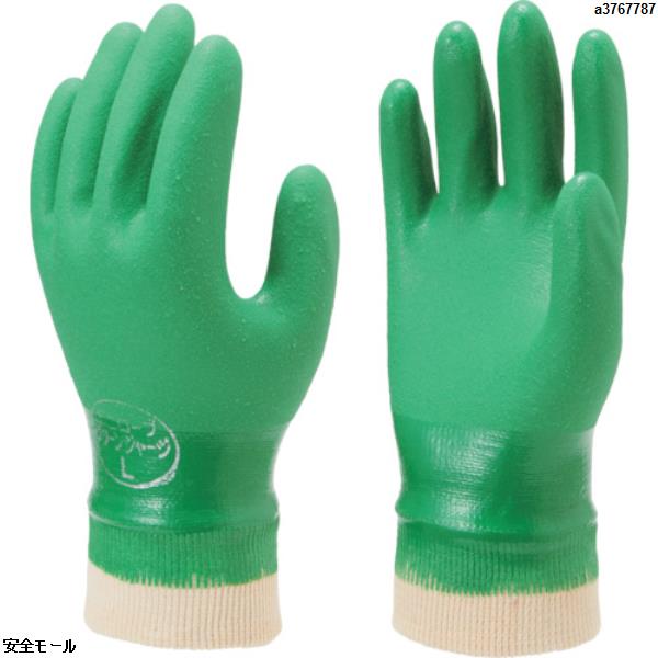 ショーワ 塩化ビニール手袋 No600グリーンジャージ Lサイズ　NO600L　1双|保護具|工業用副資材A