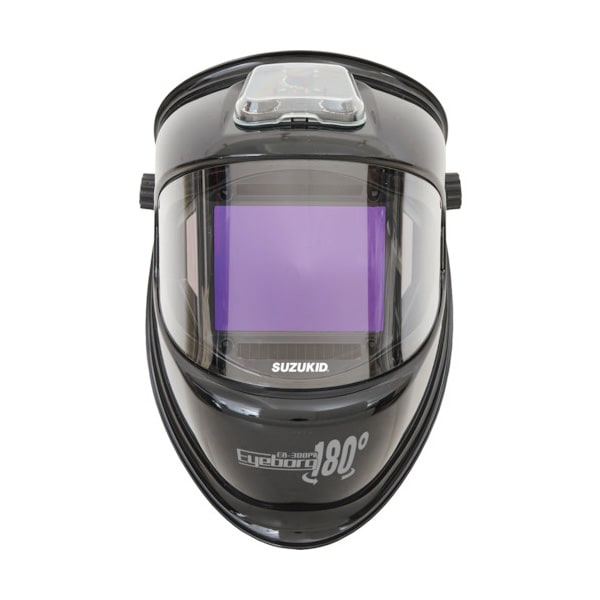 SUZUKID 自動遮光溶接面 アイボーグ180°ヘルメット取付アダプタ付 EB-300PWH|溶接面|溶接用品