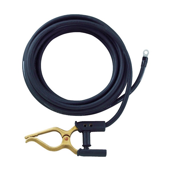 TRUSCO キャブタイヤケーブル アースクリップ丸端子付 10m TCT-2210KE|電気溶接用品|溶接用品