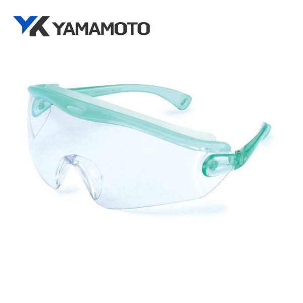 YAMAMOTO 一眼型セーフティグラス レンズ色クリア テンプルカラーグリーン SN-730GRN|保護メガネ|ゴーグルなどの保護メガネ