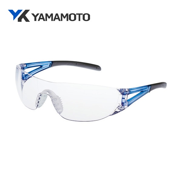 YAMAMOTO 一眼型セーフティグラス レンズ色クリア テンプルカラーブルー JIS規格品 LF-201|保護メガネ|ゴーグルなどの保護メガネ