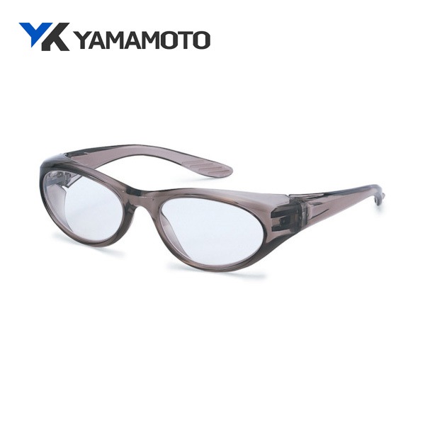 YAMAMOTO 二眼型保護メガネ(フレームタイプ) レンズ色:クリア テンプルカラー:クリアブラウン YS-380|保護メガネ|ゴーグルなどの保護メガネ