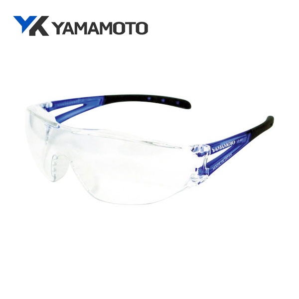 YAMAMOTO 一眼型セーフティグラス レンズ色クリア テンプルカラーブルー JIS規格品 1022440168 LF-401|保護メガネ|ゴーグルなどの保護メガネ