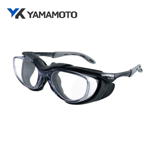 YAMAMOTO 2眼形保護メガネ ガスケットタイプ YS-395G JIS PET-AF BLK|保護メガネ|ゴーグルなどの保護メガネ
