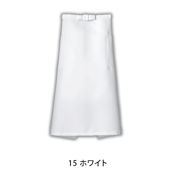 ソムリエエプロン 腰下エプロン ロング丈 72cm 静電気防止 退色防止 FK7165 フェイスミックス レストラン ホテル 飲食店 [全12色]【取り寄せ】
