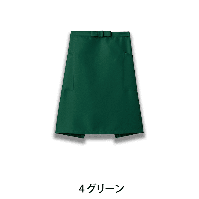 腰下エプロン ミドル丈 55cm 静電気防止 退色防止 FK7166 フェイスミックス カフェ 飲食店 制服 [全12色]【取り寄せ】