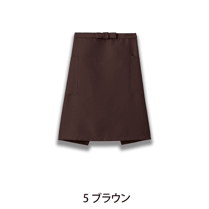 腰下エプロン ミドル丈 55cm 静電気防止 退色防止 FK7166 フェイスミックス カフェ 飲食店 制服 [全12色]【取り寄せ】