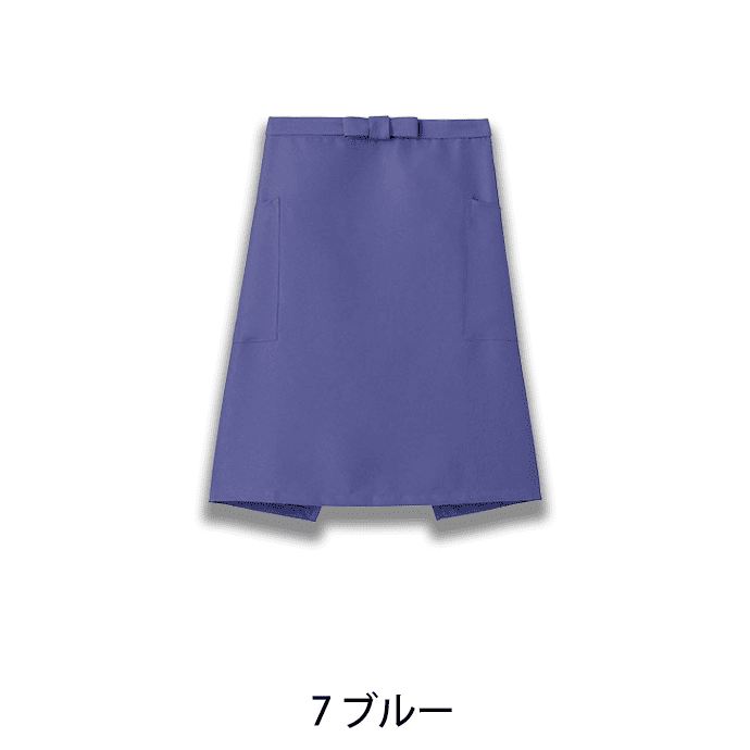 腰下エプロン ミドル丈 55cm 静電気防止 退色防止 FK7166 フェイスミックス カフェ 飲食店 制服 [全12色]【取り寄せ】