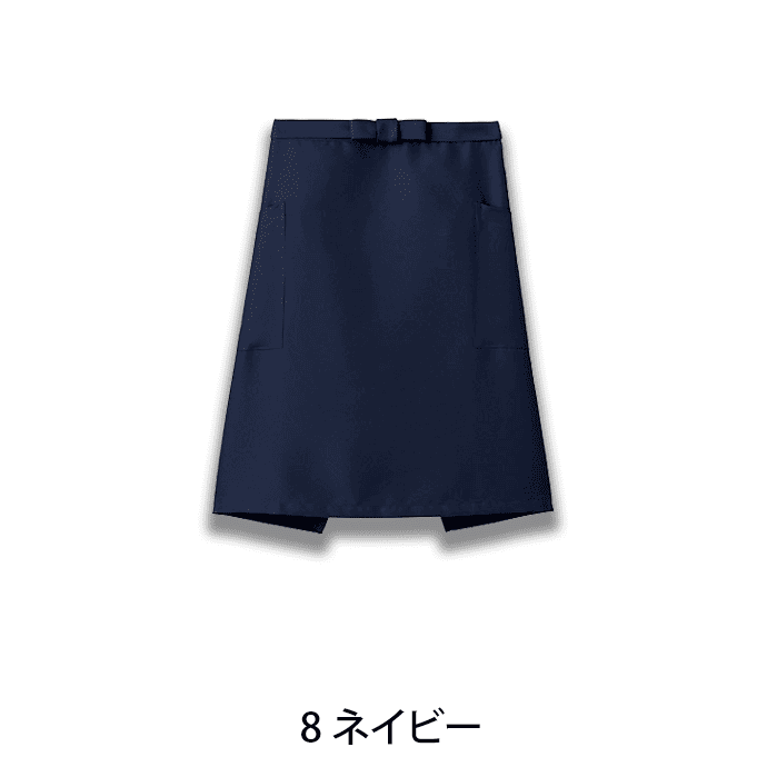 腰下エプロン ミドル丈 55cm 静電気防止 退色防止 FK7166 フェイスミックス カフェ 飲食店 制服 [全12色]【取り寄せ】