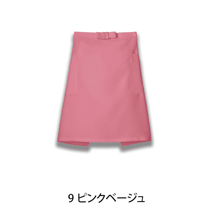 腰下エプロン ミドル丈 55cm 静電気防止 退色防止 FK7166 フェイスミックス カフェ 飲食店 制服 [全12色]【取り寄せ】