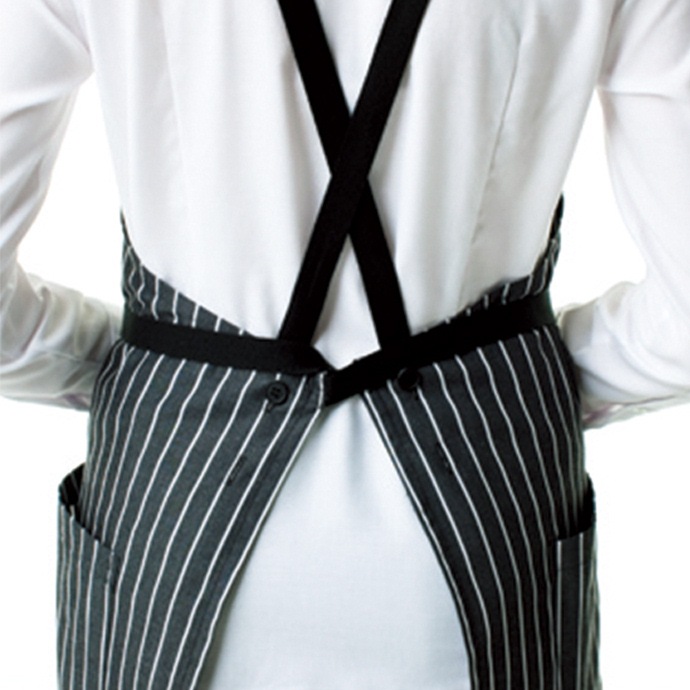 たすき掛けエプロン 先染めチェック FK7121 フェイスミックス カフェ 飲食店 制服 [全2色]【取り寄せ】