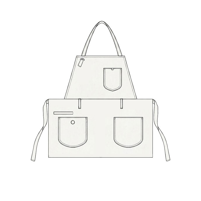 首掛けエプロン 胸当て／腰下エプロン 2WAYエプロン Lee LCK79006 カフェ・物販 制服 [全7色]【取り寄せ品】