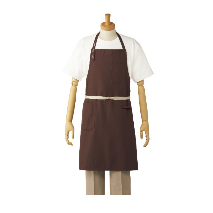首掛けエプロン 首ひもボタン調整 T-8337 アルベ 飲食店・カフェ [全5色]【取り寄せ品】