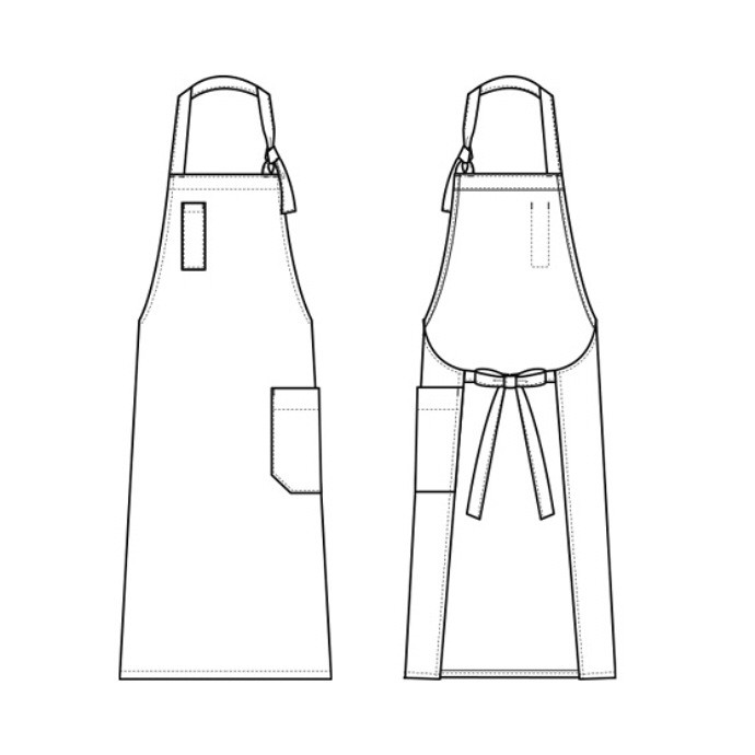 首掛けエプロン 撥水 綿100% オーガニックコットン QT7334 セブンユニフォーム 飲食・サービス 制服 [オフホワイト]【取り寄せ品】