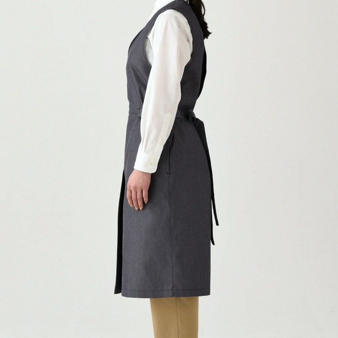 デニムエプロンドレス CS2348 セブンユニフォーム 飲食・サービス制服 [2色]【取り寄せ品】