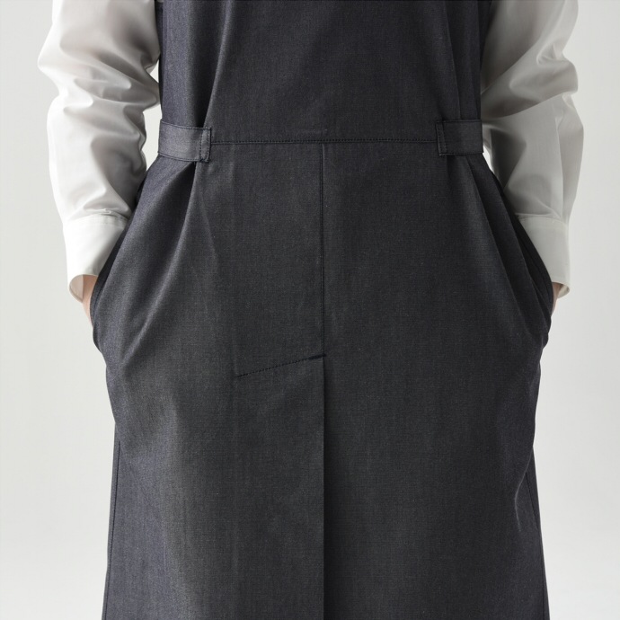 デニムエプロンドレス CS2348 セブンユニフォーム 飲食・サービス制服 [2色]【取り寄せ品】