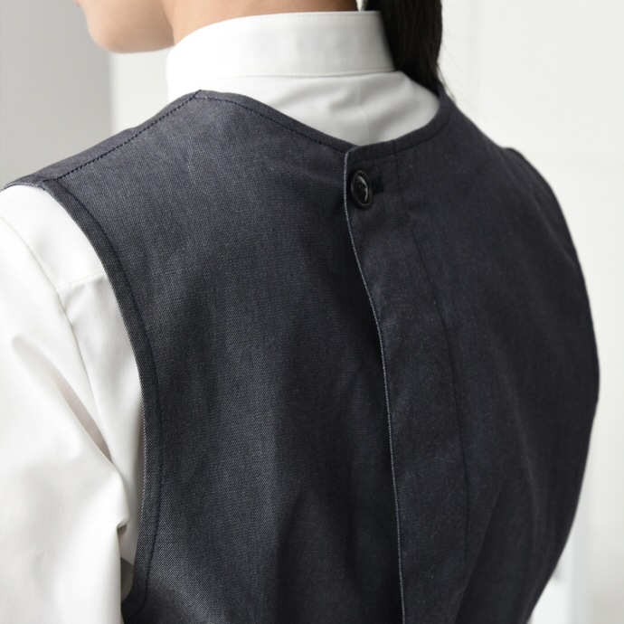 デニムエプロンドレス CS2348 セブンユニフォーム 飲食・サービス制服 [2色]【取り寄せ品】