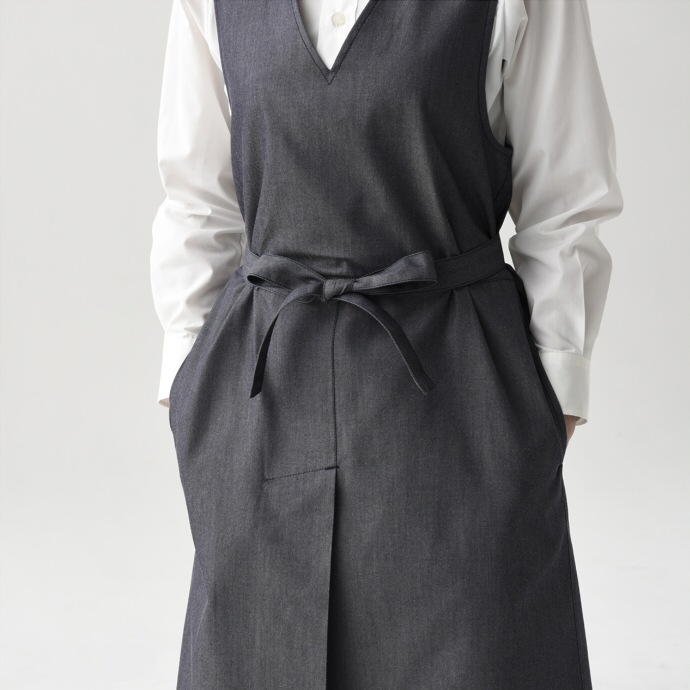 デニムエプロンドレス CS2348 セブンユニフォーム 飲食・サービス制服 [2色]【取り寄せ品】