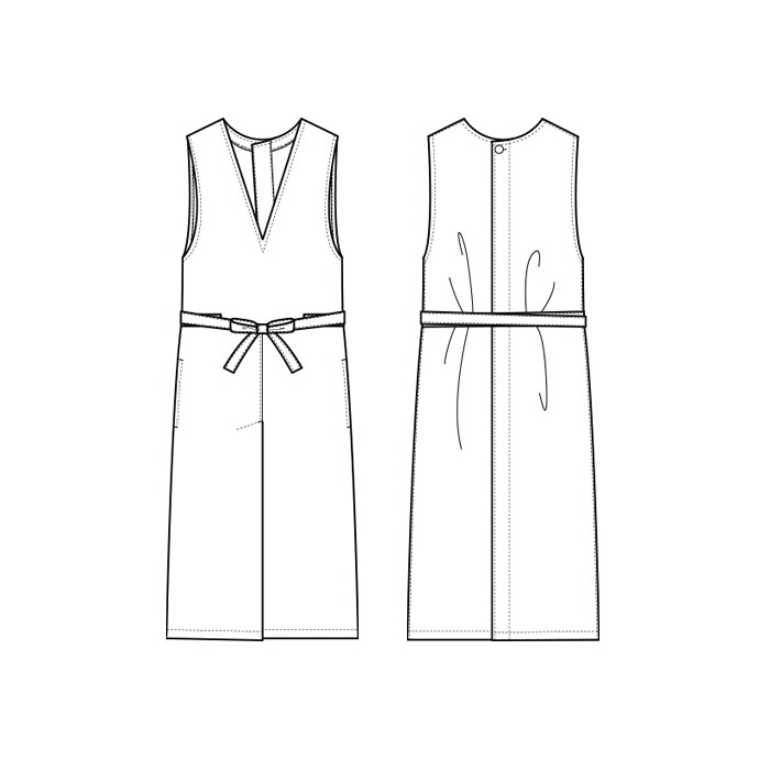 デニムエプロンドレス CS2348 セブンユニフォーム 飲食・サービス制服 [2色]【取り寄せ品】