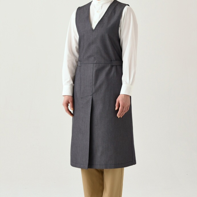 デニムエプロンドレス CS2348 セブンユニフォーム 飲食・サービス制服 [2色]【取り寄せ品】