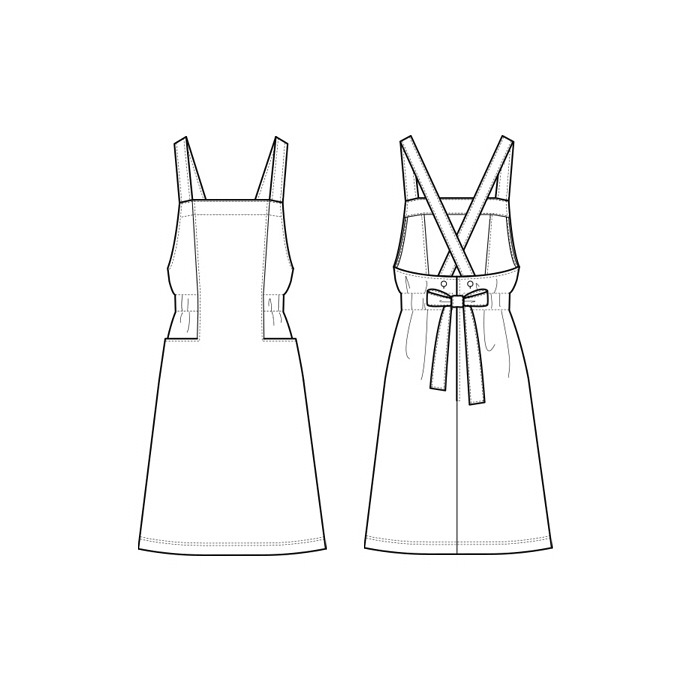 エプロンドレス 制電 S～3L ツイル CS2322 セブンユニフォーム 飲食・接客・サービス 制服 [2色]【取り寄せ品】