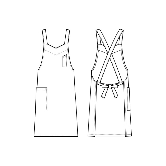 たすき掛けエプロン 制菌 制電 CT2515 セブンユニフォーム 飲食・サービス制服 飲食制服 [全４色]【取り寄せ品】