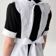サロンエプロン 抗菌 防臭 ブロード フリル付き JT4515 セブンユニフォーム 飲食・給食 制服 [ホワイト ]【取り寄せ品】