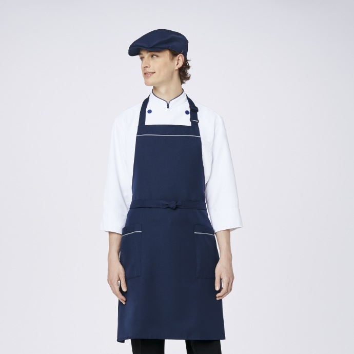 首掛けエプロン 耐塩素 制電 T-7924 アルベ 飲食店・カフェ 制服 [全7色]【取り寄せ品】