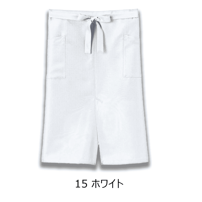 スリット入りソムリエエプロン 腰下エプロン ロング丈 72cm 制電 退色防止 FK7207 フェイスミックス カフェ 飲食店 [全12色]【取り寄せ】
