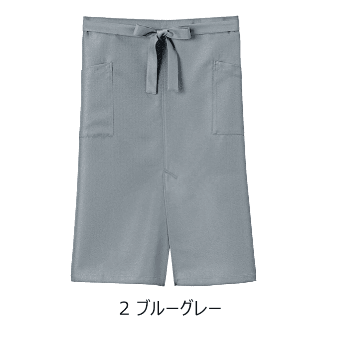 スリット入りソムリエエプロン 腰下エプロン ロング丈 72cm 制電 退色防止 FK7207 フェイスミックス カフェ 飲食店 [全12色]【取り寄せ】