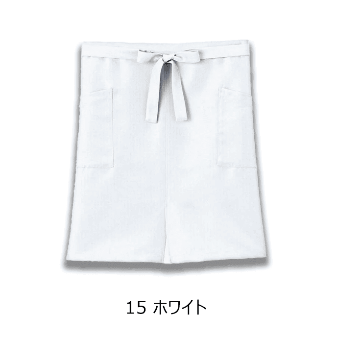スリット入りミドルエプロン 腰下エプロン ミドル丈 55cm 制電 退色防止 FK7208 フェイスミックス カフェ 飲食店 [全12色]【取り寄せ】