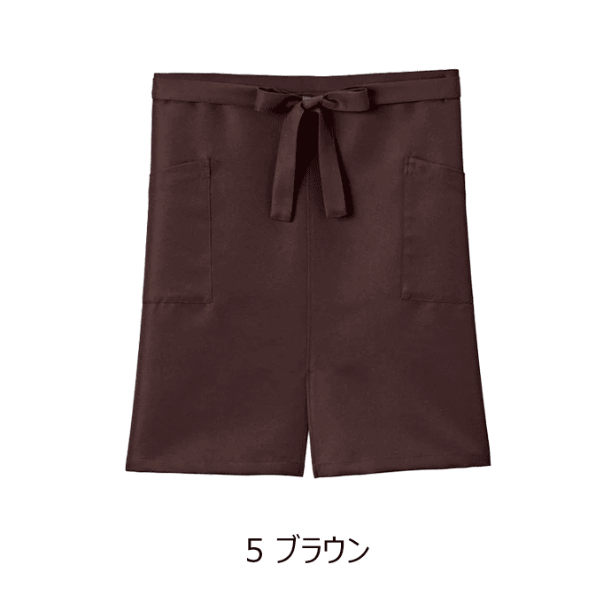 スリット入りミドルエプロン 腰下エプロン ミドル丈 55cm 制電 退色防止 FK7208 フェイスミックス カフェ 飲食店 [全12色]【取り寄せ】