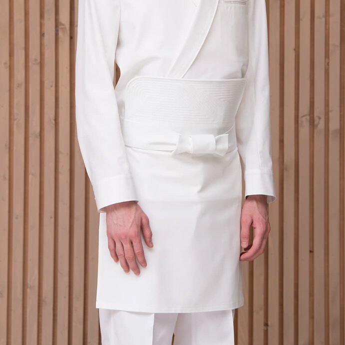 サシコ前掛 綿100％ TT8601 セブンユニフォーム 飲食・サービス制服 [ホワイト]【取り寄せ品】