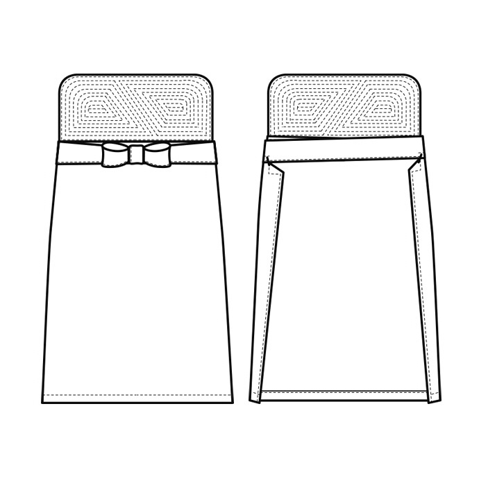 サシコ前掛 綿100％ TT8601 セブンユニフォーム 飲食・サービス制服 [ホワイト]【取り寄せ品】