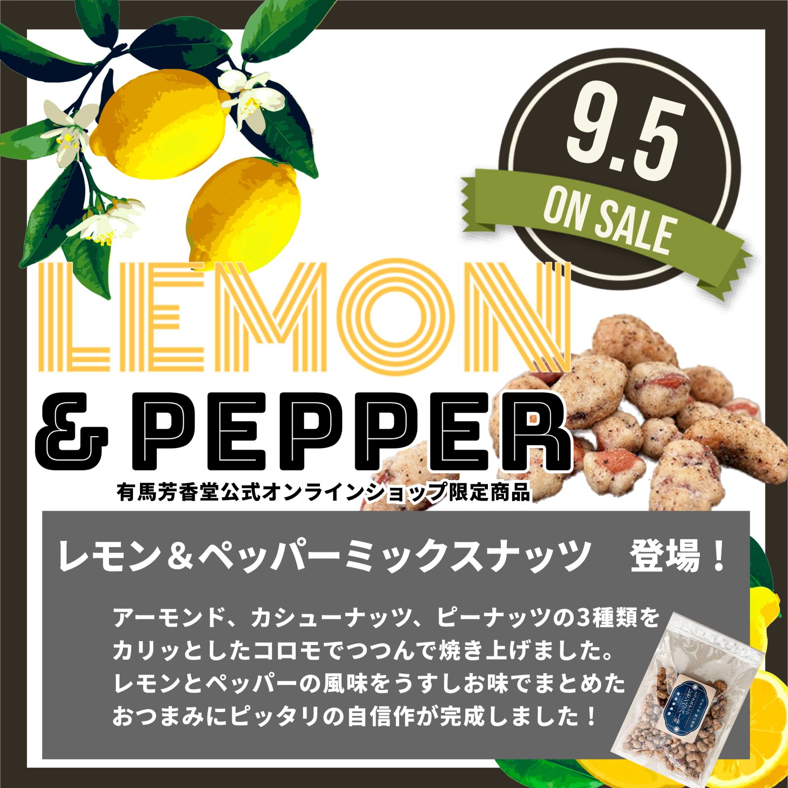 【公式オンラインショップ限定】ミックスナッツ レモン&ペッパー味
