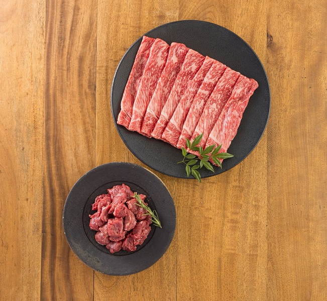 宮崎牛サイコロステーキ＆スライスセット　650ｇ