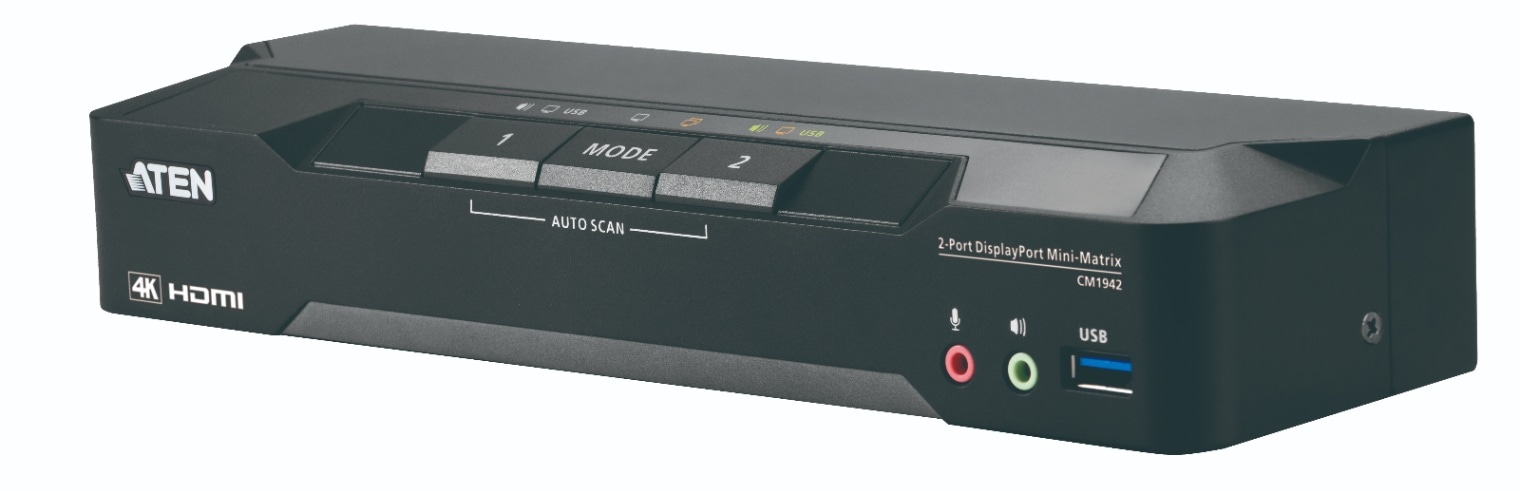 2ポートDP KVM スイッチ ディアルディスプレイ 多用途ポート 2ポート デュアルDVI対応USB接続KVMスイッチ