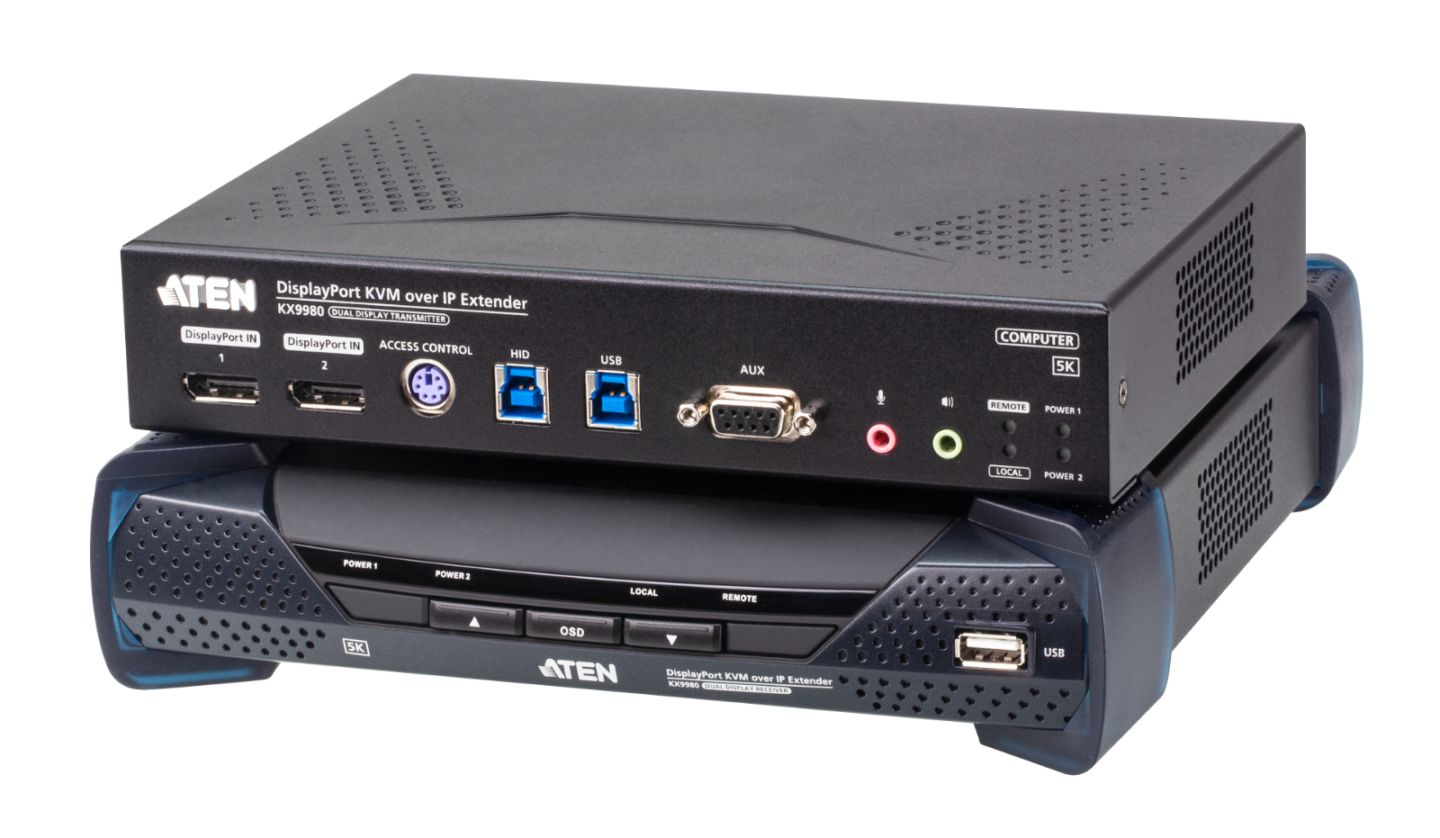 デュアルディスプレイDisplayPort IP-KVMエクステンダー（5K