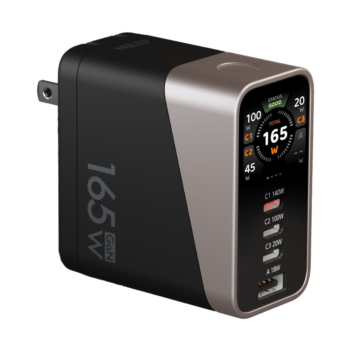 ꧁❦︎充電アダプタ❦︎꧂ 165W 4ポート PD3.1対応 折り畳み式電源プラグ スマートディスプレイ