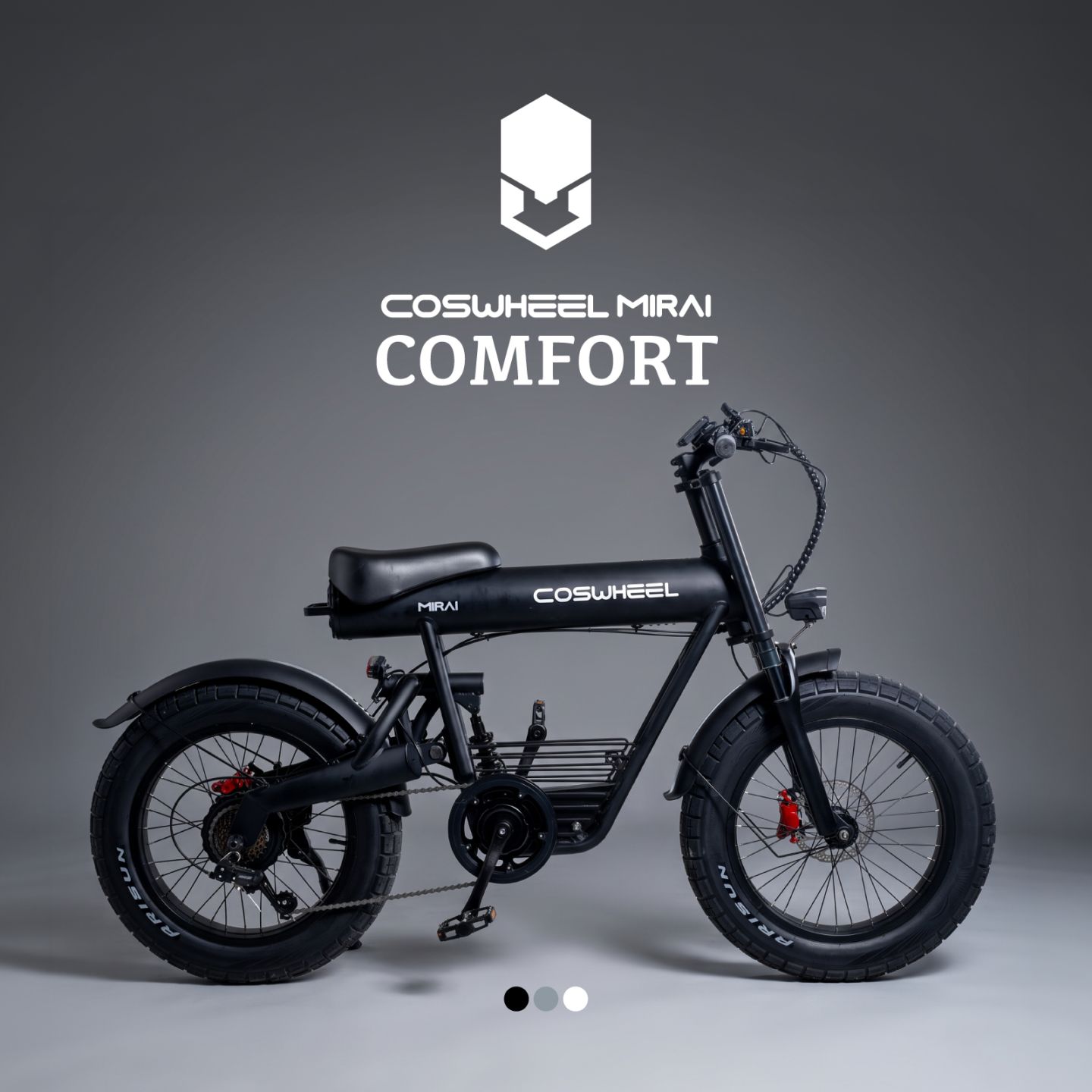 電動アシスト自転車 FATタイヤ COSWHEEL MIRAI COMFORT｜太いタイヤの