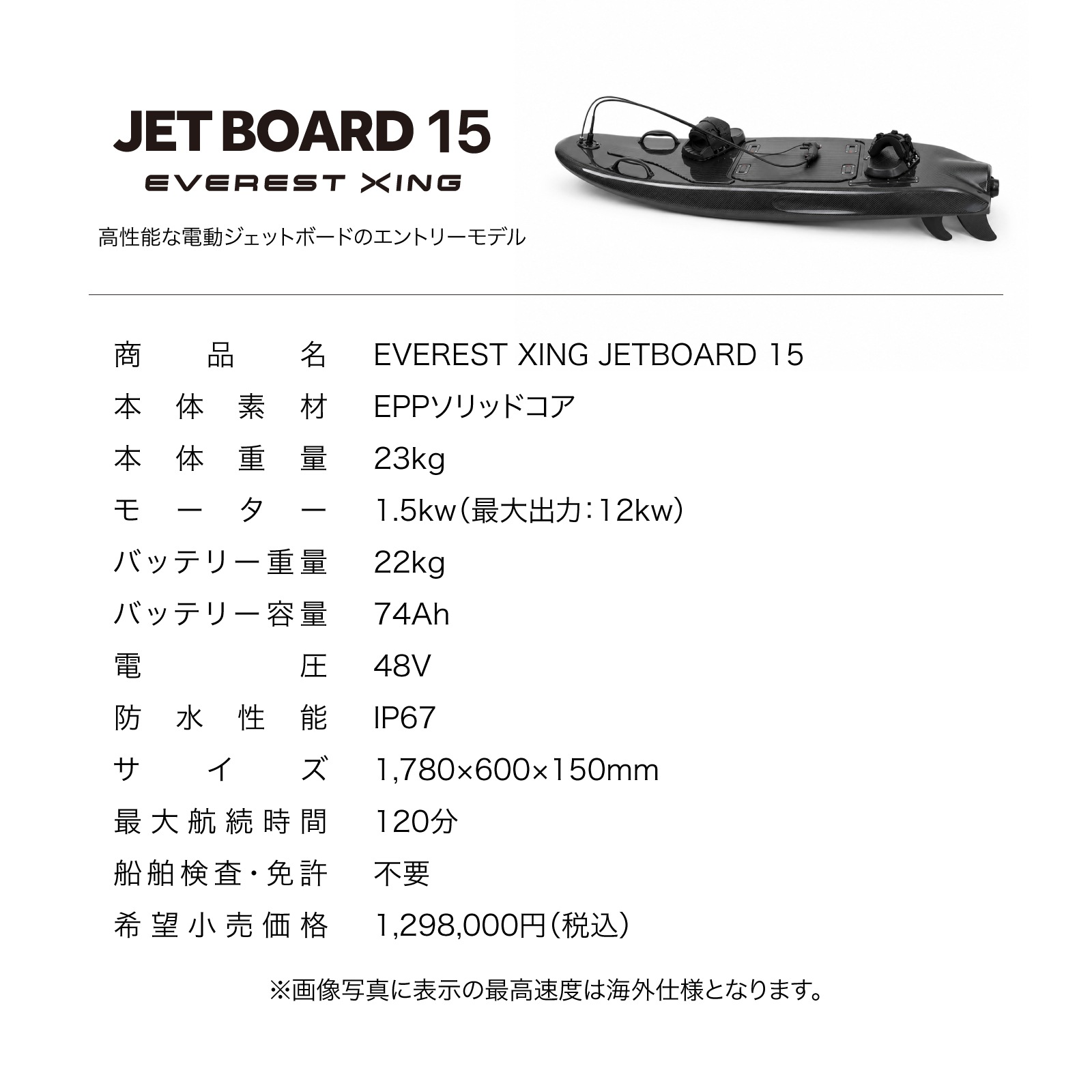 EVEREST XING JETBOARD����ư�����åȥܡ���