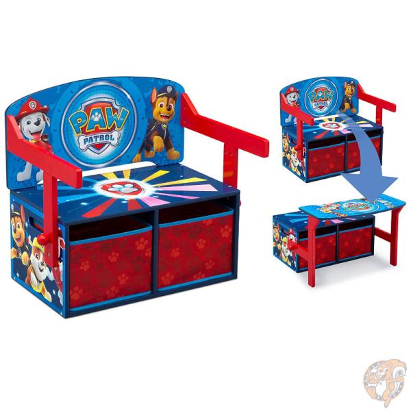デルタチルドレン Delta Children 子供用 収納付き ベンチ パウパトロール ベンチチェスト テーブルに早変わり 机 椅子 家具 テーブル