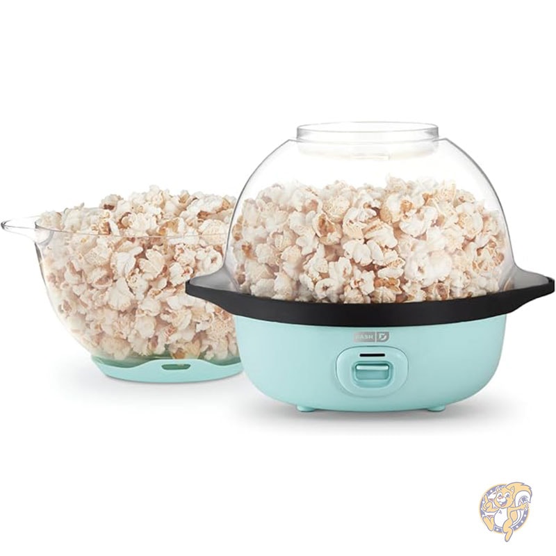 かき混ぜ式ポップコーンメーカー SmartStor 2.8L 3QT ホットオイル電動ポップコーンマシン クリアボウル付き 12カップ DASH ダッシュ