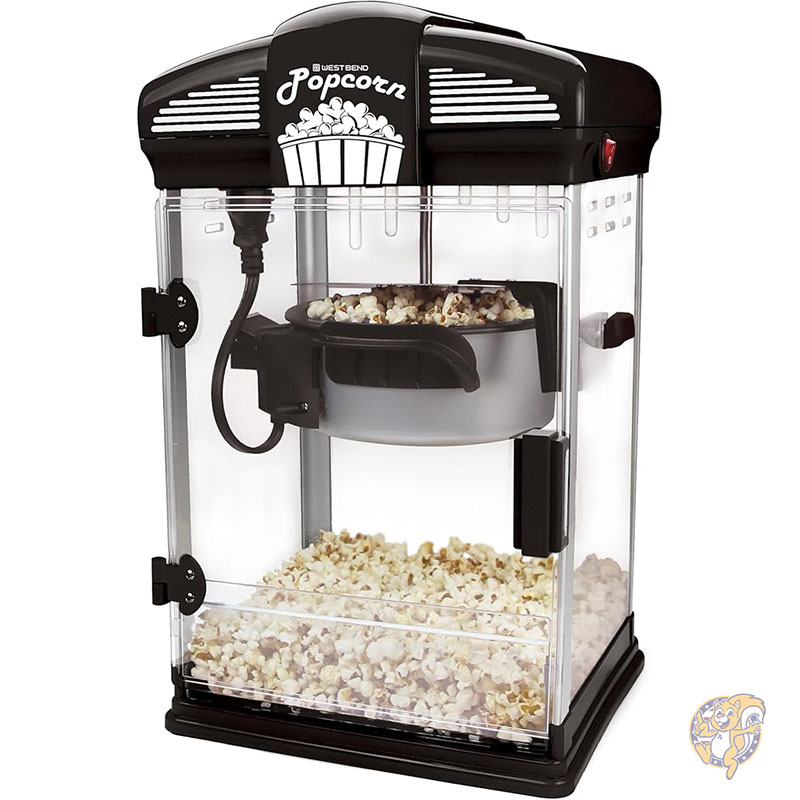 映画館ポップコーンポッパー グルメポップコーンメーカーマシン ノンスティックポップコーンケトル 計量ツール スクープ付き 3.7L 4クォート West Bend ウエストベンド