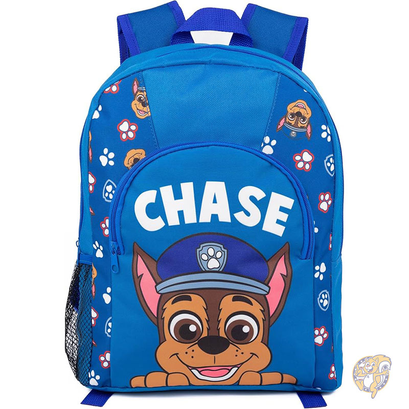 パウ・パトロール Paw Patrol 男の子用バックパック ブルー チェイス・イズ・オン・ザ・ケース 犬用リュックサック 子供用 調節可能なストラップ付き キャラクター スクールバッグ