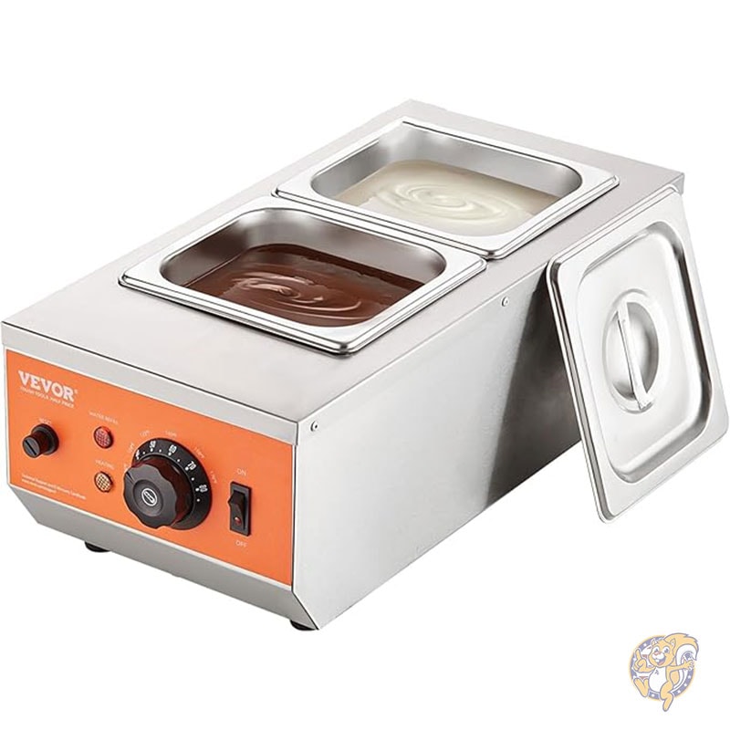 チョコレート テンパリング マシン 4kg 2タンク チョコレート メルティング ポット 温度制御 86~185℉ 800W ステンレス スチール 電気業務用食品ウォーマー チョコレート/ミルク/クリームの溶解と加熱用マシーン VEVOR ヴェヴォル