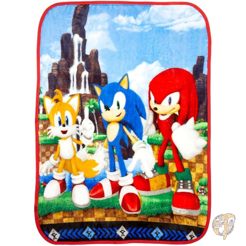 フランコ ソニック ザ ヘッジホッグ アニメ 子供用寝具 スーパーソフト シルクタッチ スロー 毛布 101 x 127cm (公式ライセンス製品